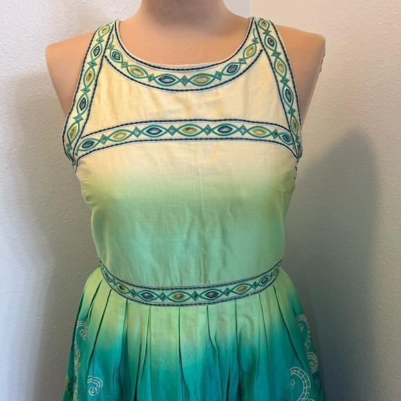 Tanvi Kedia Ombré Chameli Embroidered Fit & Flare Dress - Picture 3 of 10